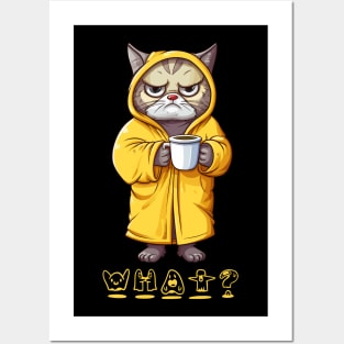 Ghostly What Angry Cat Holding A Coffee Cup Posters and Art